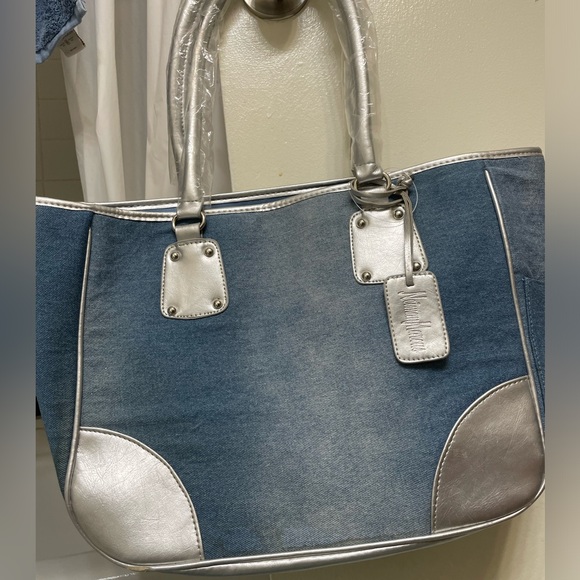 Vintage Neiman Marcus Denim Tote Bag, - Picture 2 of 13